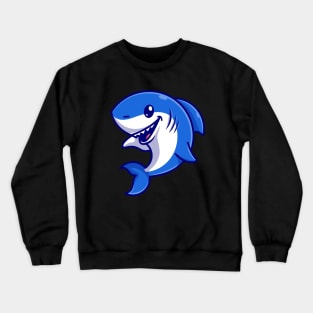 Cute Shark Fish Cartoon Crewneck Sweatshirt